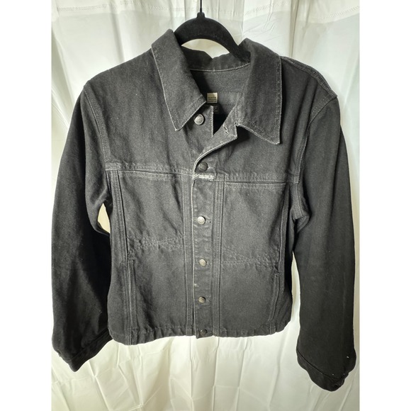 Marithe Francois Girbaud Black Denim Jean Jacket Menswear Workwear - Picture 1 of 12